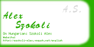 alex szokoli business card